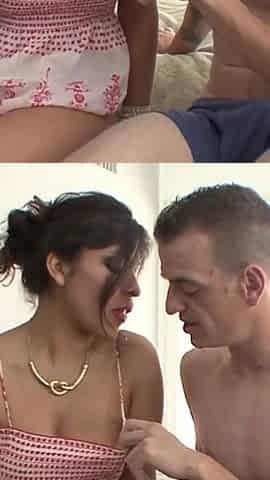 Busty Laurie Vargas sucks and fucks cock until cum is in her ass