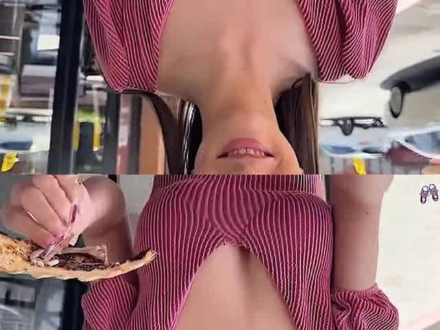 Summer Renee Lets Her Big Naturals Swing In Public