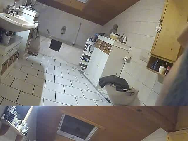 Spying on teen GF in the bathroom