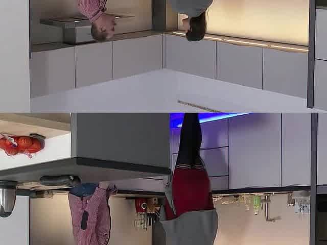 Marvelous stranger drilled hard by old rod in the kitchen
