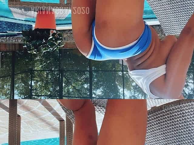 Sexy babe outdoor solo