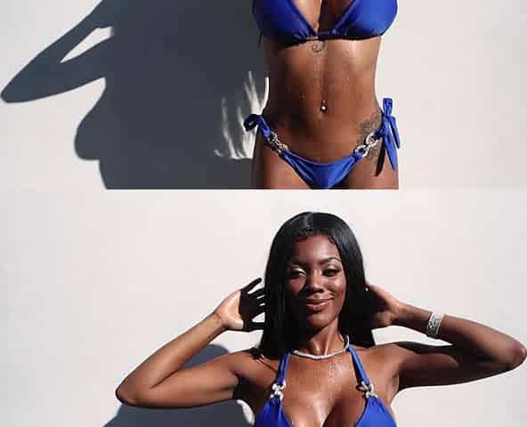 Ebony couple Isiah Maxwell and Jordy Love enjoy a bikini day