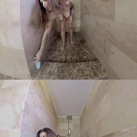 Busty Beauty Takes a Steamy Shower, Indulging in Sensual Self-pleasure
