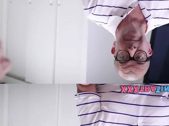Tiny Slut Sucking Dicks In Threesome