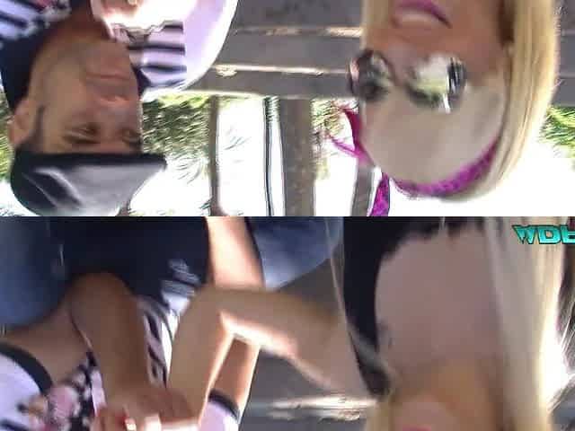 ADPTUBE - French golden-haired sucking shlong in the park