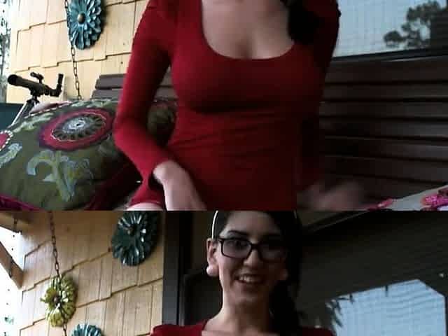 Big-Titted Amateur Girl Masturbates Outdoors on Webcam