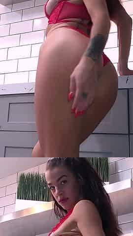 Cowgirl Countertop Dildo MILF Striptease