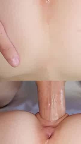 Cute Teen with Perfect Ass Gets Anal Creampie - No Mercy Fuck