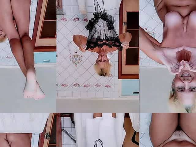 Hot Housewife in the Kitchen After Shower