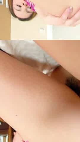 Horny skinny teen masturbates her asshole and gets fucked hard in there