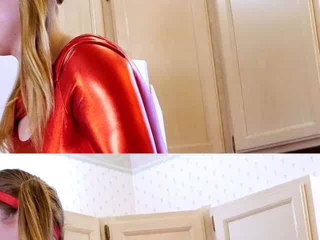 Cute blonde with big boobs solo