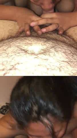 Indonesian Sucks Cock Until She Gets Cum in Her Mouth