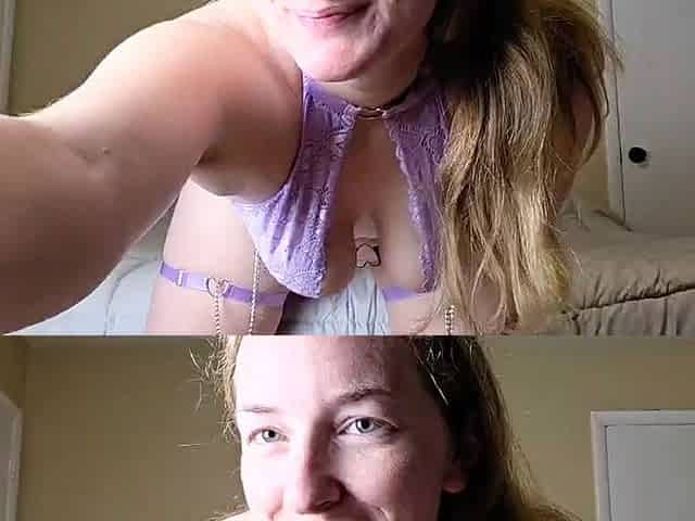 Lavender Lingerie Seduction: Valentine's Fun with a Stunning MILF