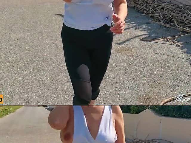 My Large Natural Braless Bouncing Melons jump out of my top in Public