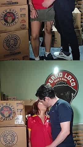 Oxxo cashier getting banged and sucking cock in the storeroom