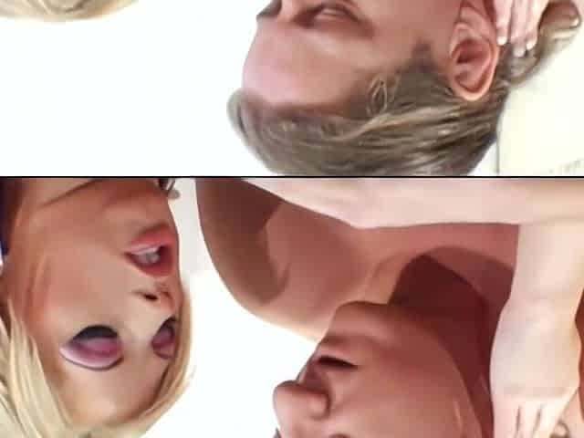 Flipping her over, that guy gives her an anal pounding as this babe gasps and fingers her clitoris, and...