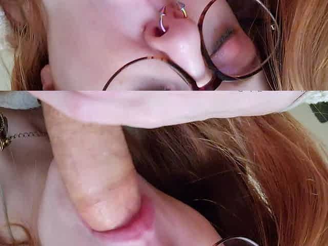 Amateur Blonde Blowjob handjob and cumshot