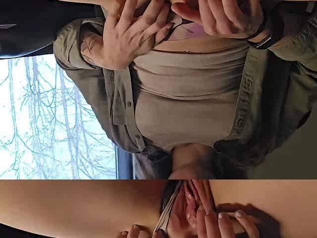 Playing with my vagina til I cum at the office