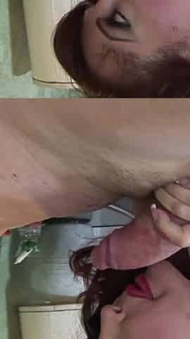 Sweet redhead MILF gets fucked in her pussy from a bald fucker