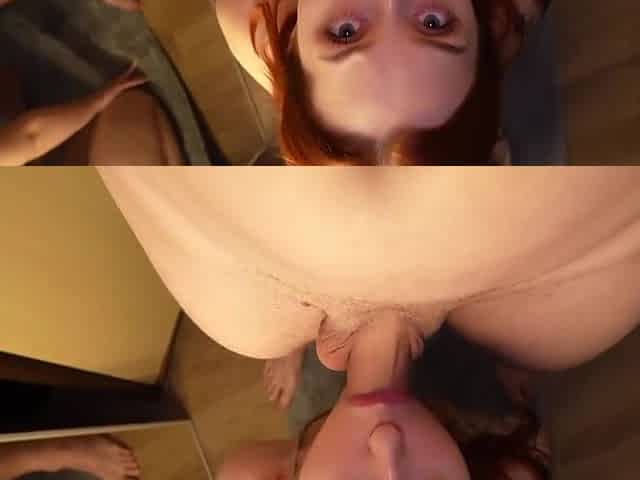 Red-haired Slut Takes A Slobbery Deep Throat And Fucks Until I Cum All Over Her Face With Honey Sasha