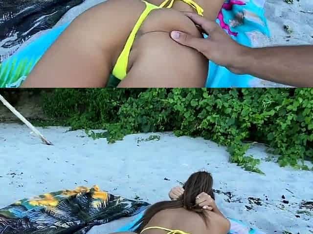 Wild Public Beach Sex Makes Her Cum Twice