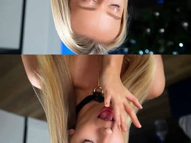 Busty blonde babe riding a big cock