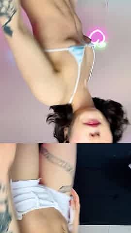 Solo small tit asian girl toying her pussy with vibrator