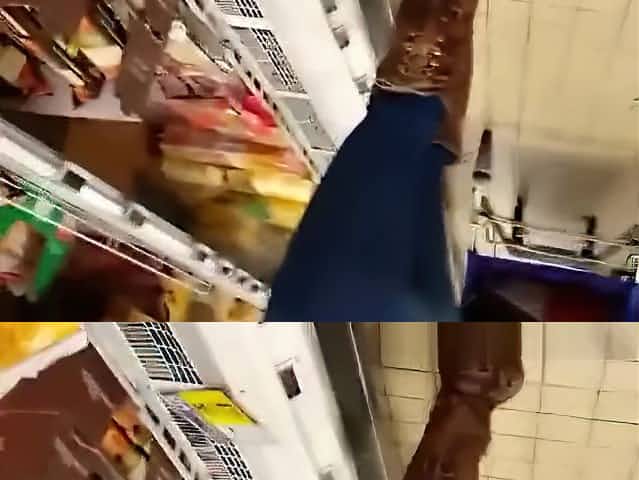 Long hair blonde in tight jeans pants and boots