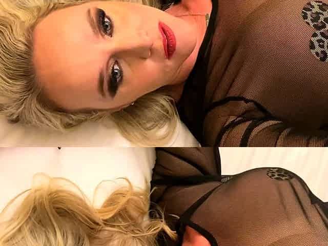Blonde with Big Boobs Gives Blowjob to Her Dildo on Liv more