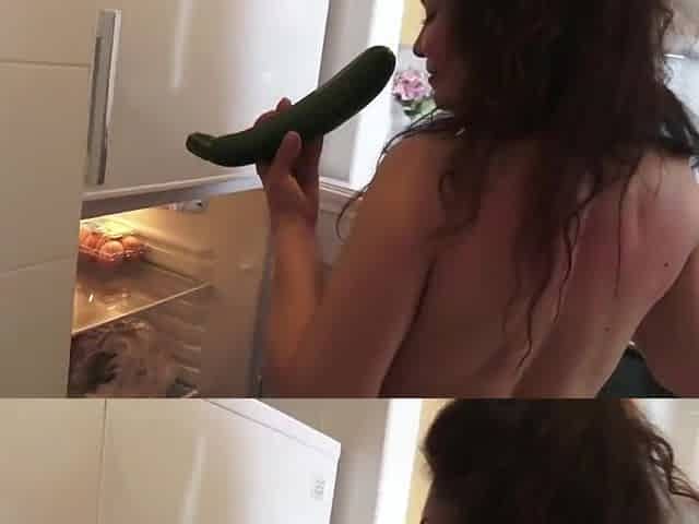 Zazel Paradise In Spanish Housewife Playing With A Cucumber
