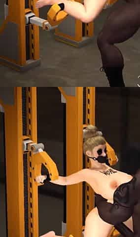 Sexy blonde loves a hard fucking in restraints