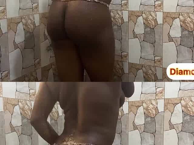 Afro Ghanaian Black Gots A Super Screwing Standing Doggy style Inside Out Whiles Taking Her Local Washroom