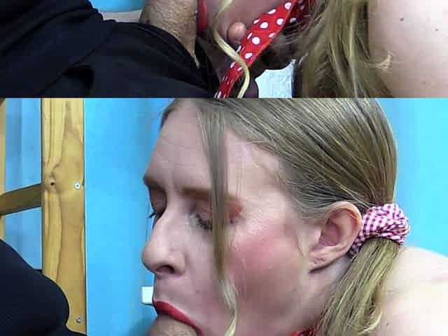 POV blowjob for big cock from blonde MILF