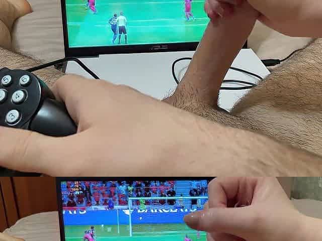 That guy tries to play FIFA during the time that this babe plays with his JOCK!!! (Chap Town vs Liverpool)