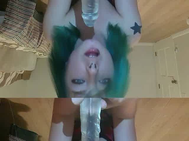 Taking this large clear penis til my vagina runs without squirt (Full vid on OF, link in bio)
