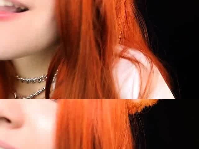 KittyKlaw ASMR Red Furry Lens licking & Mouth Sounds