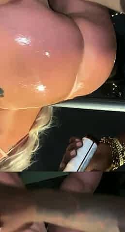 Hot blonde ass fucks her big dildo