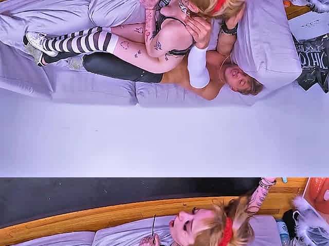 Emo Skater Girl Sounding Sexy as She Repeatedly Cums from Val Viper