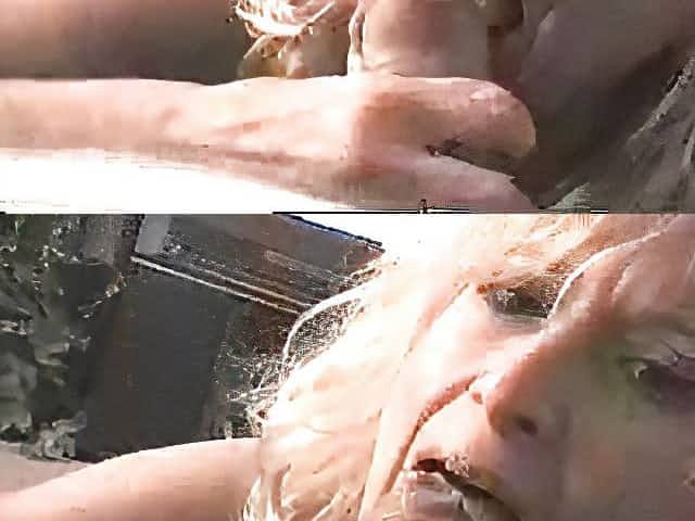 Mature MILF sucking uncut dick while cumming