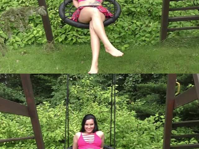 School girl skirt so short that mini, Lucia Outdoors fun