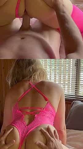 Beautiful Housewife MILF in Stunning Pink Lingerie - Homemade Amateur Sex