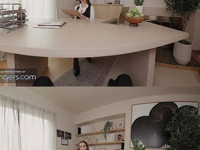 VR Bangers: Hot Breasty Sweetheart Sucks Biggest Rod And Balls In Ihe Office