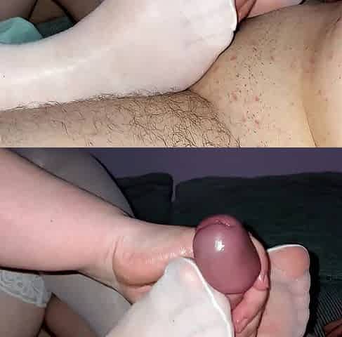Hose Oiled feet and tugjob