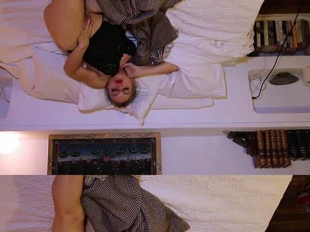 Perfect blond making solo masturbation