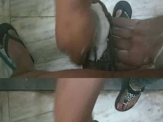 Beautiful Nurse's Pussy in Public Bathroom