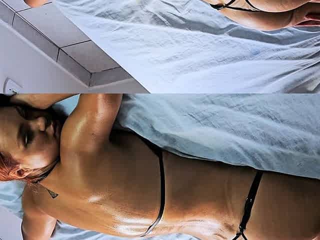 Amanda Getting a Massage and Squirting a Lot at Her Home