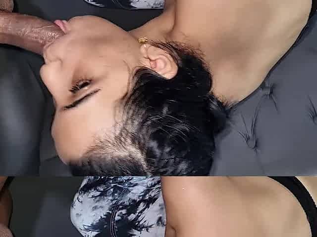 adorable blow job whilst watching your much loved video