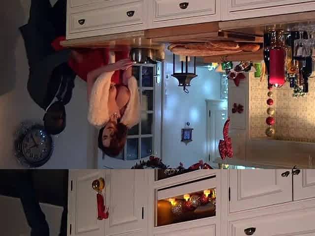 A mother I'd like to fuck gets banged in the kitchen by a guest on Christmas Eve!