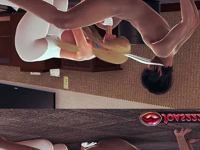 Murokasa Akane 3D Hentai - Big Tits Anime Girl in Hot White Gloves Gives Sloppy Handjob and Deepthroat Blowjob Cumshot