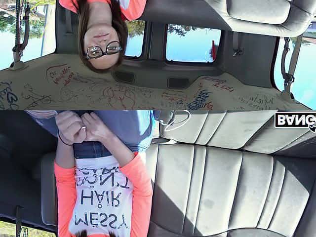 Dude uses shy looking but actually slutty nerdy university chick